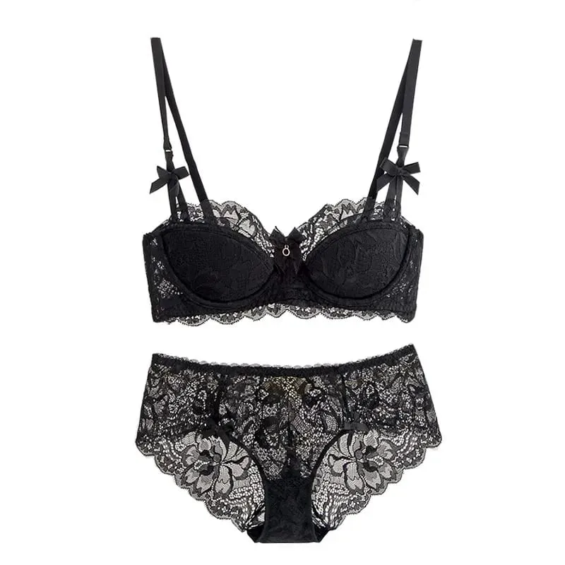 French Pure Desire Bralette Small Bust AB Cup Push Up Wireless Lace Bra for Chubby Girl Bow Design Thin Fold Comfort Plus Size