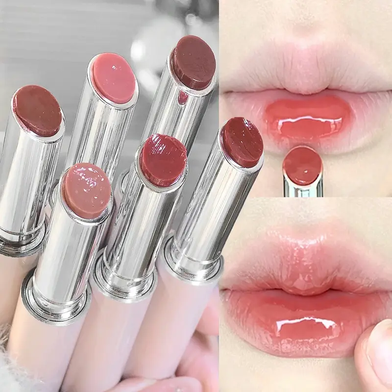 Luz de água clara sólido brilho labial geléia aguado rosa batom lápis hidratante espelho batom caneta coreano lábios maquiagem cosméticos