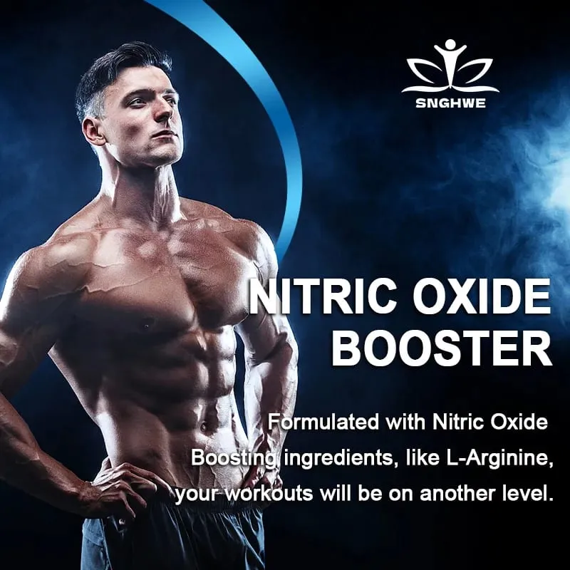 Super Arginina - suplemento pré-exercício de 2.000 mg - promove o crescimento muscular e fortalece a energia e a resistência muscular