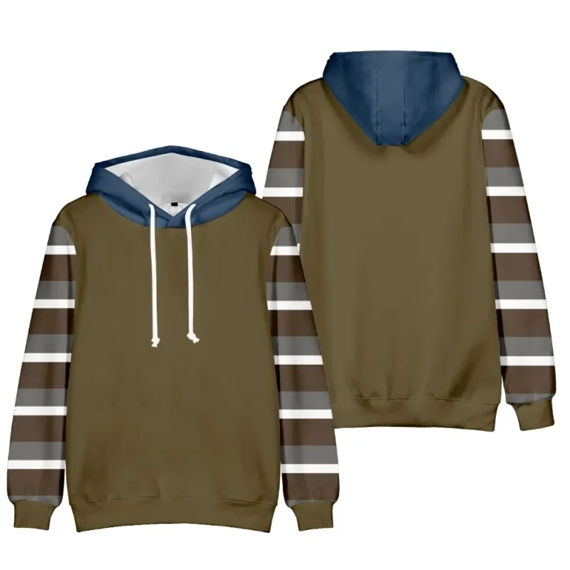 2024 Fashion Printed Striped Pattern men's Pullover Casual Simple Oversized Loose Hoodie Street Design Harajuku men's Sweatshirt