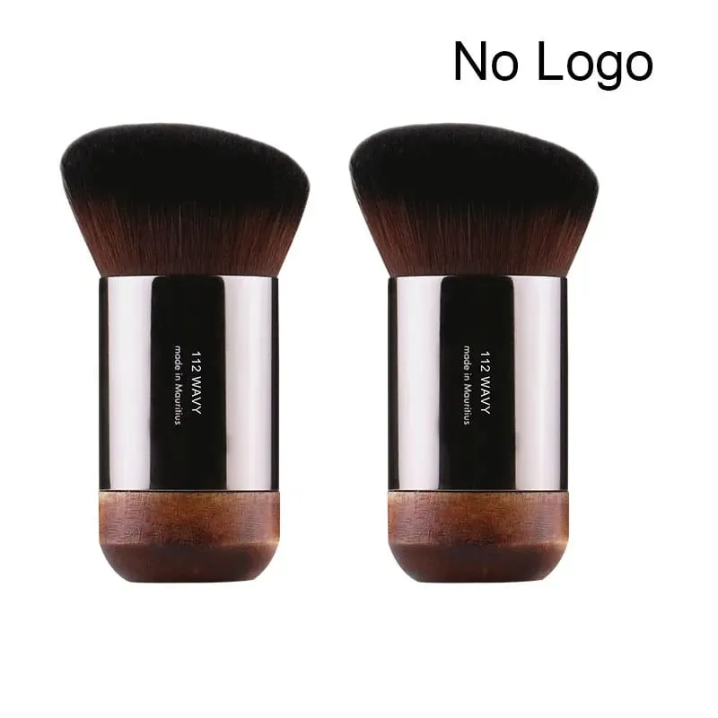 1 ชิ้น #112 แบบพกพามุมแบน Foundation แปรงแต่งหน้าไม้ธรรมชาติ Buffing Foundation ฝาครอบแปรงแต่งหน้ามืออาชีพ