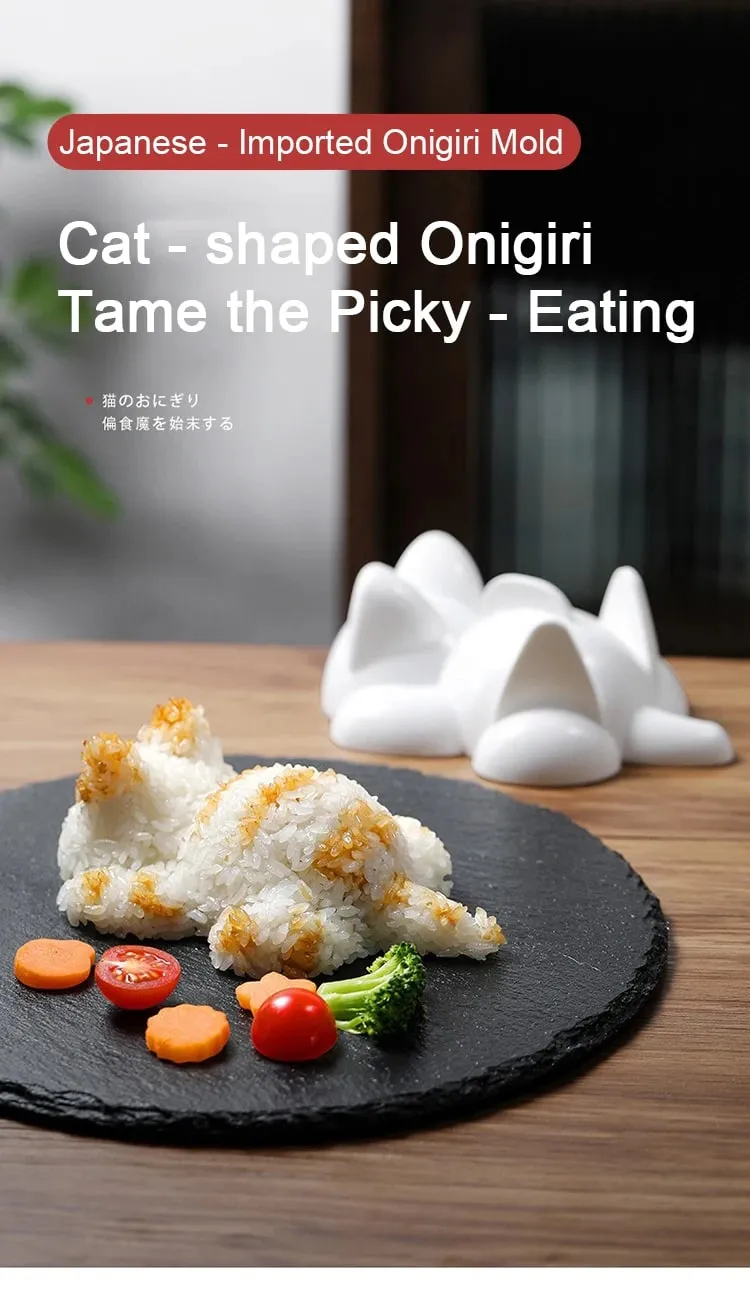 Gato onigiri moldes forma de gato sushi fazendo ferramentas arroz molde shaper deco acessórios para sushi arroz bolas niguri molde