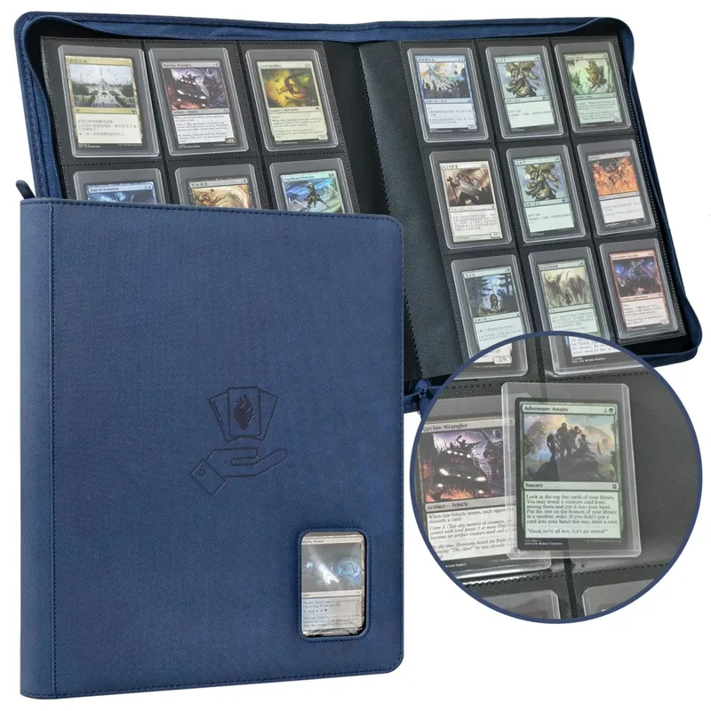 O fichário do carregador superior contém 360 carregadores superiores, 9 bolsos, fichário do carregador superior para cartões rígidos de 3 'x 4', fichário do cartão do toploader