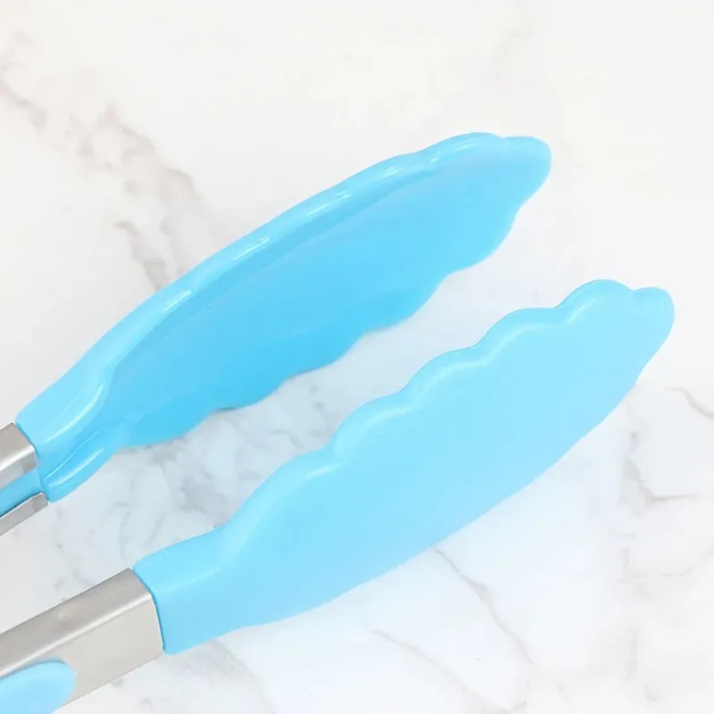 Silicone churrasco grelhar tong cozinha cozinhar salada pão servindo tong antiaderente clipe de churrasco braçadeira ferramentas de aço inoxidável gadgets