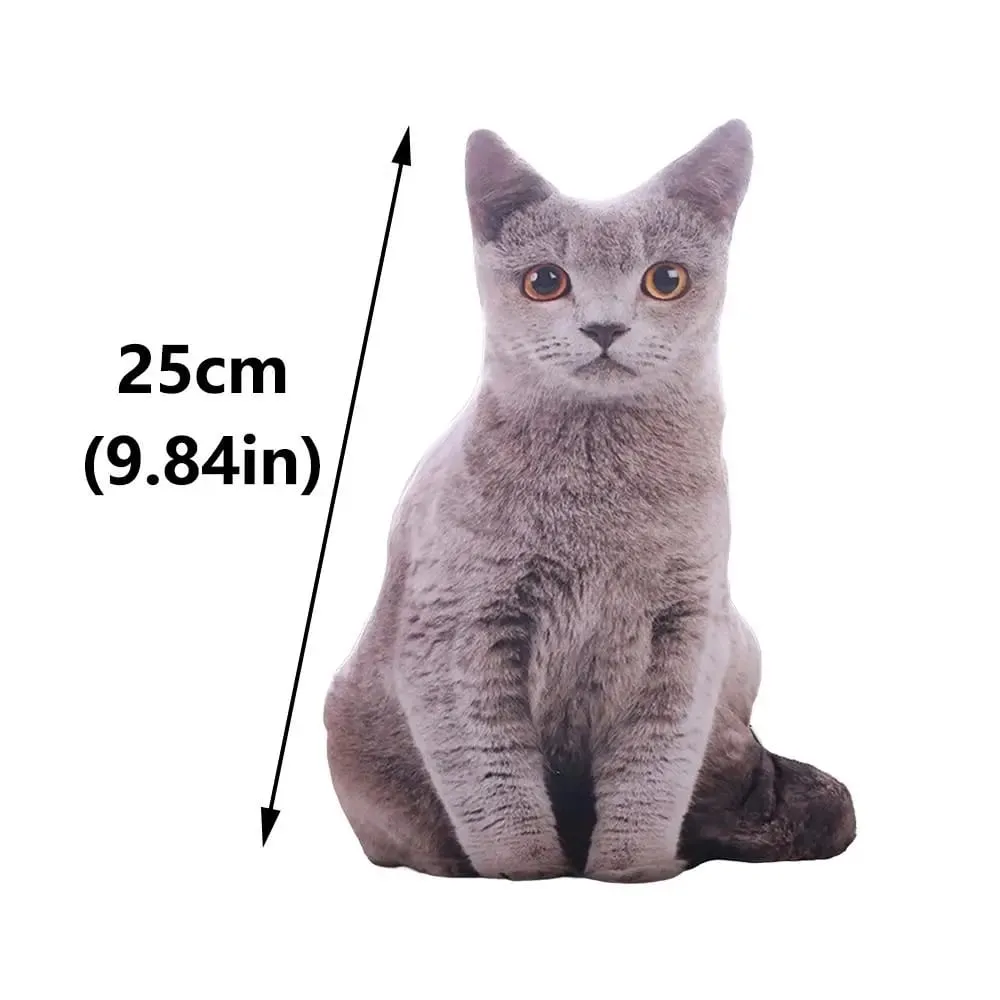 Criativo realista 3d gato simulação macia gato plushie travesseiro dos desenhos animados kawaii animais almofada para meninas