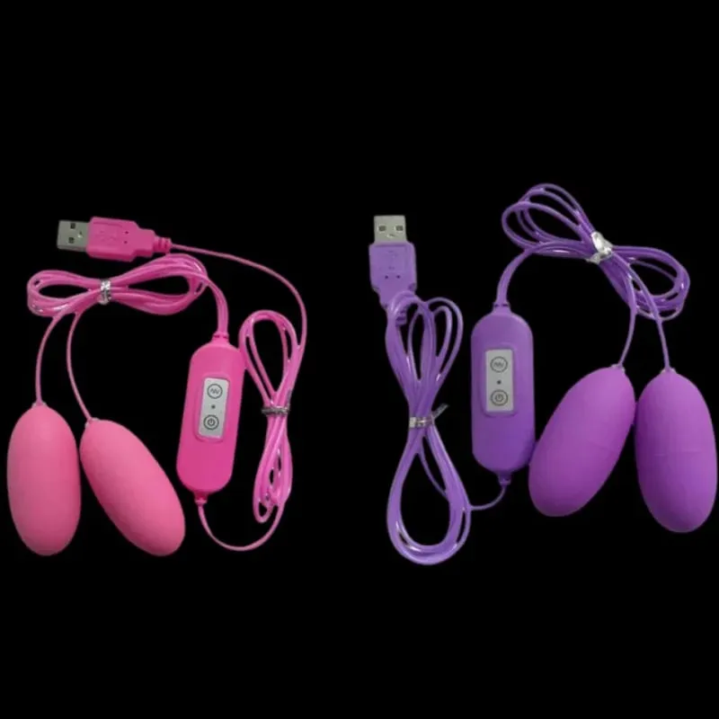 Vibrador de bala com motor duplo, ovo vibratório recarregável por USB, estimulador de clitóris, massageador, brinquedo sexual de prazer em múltiplas velocidades