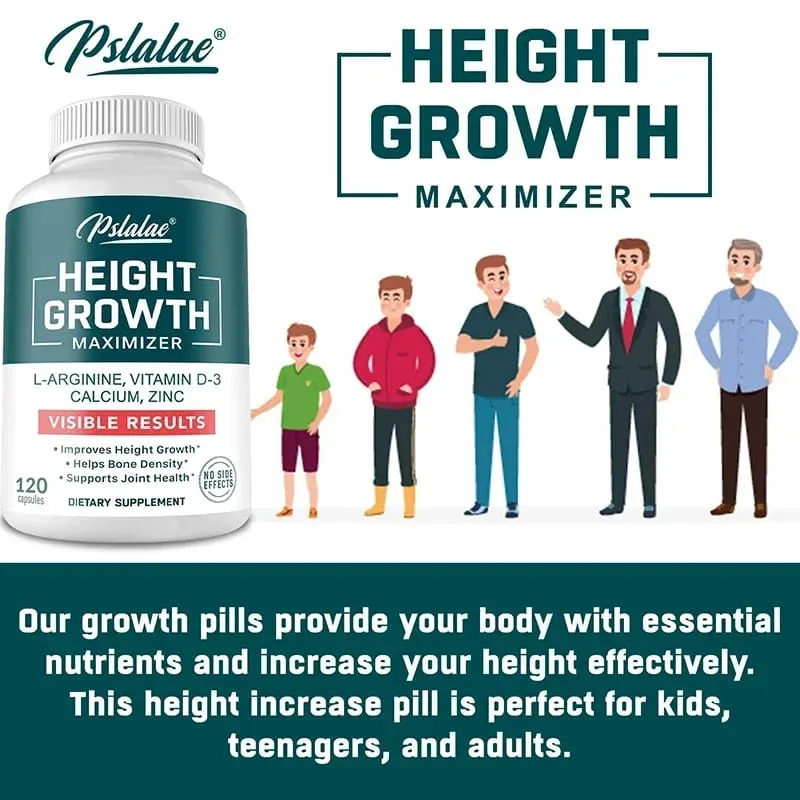 Height Growth Supplement With Vitamins and Calcium Zinc Improves Bone Strength Natural Promotes Growth Improve Immunity Vegan — image 3