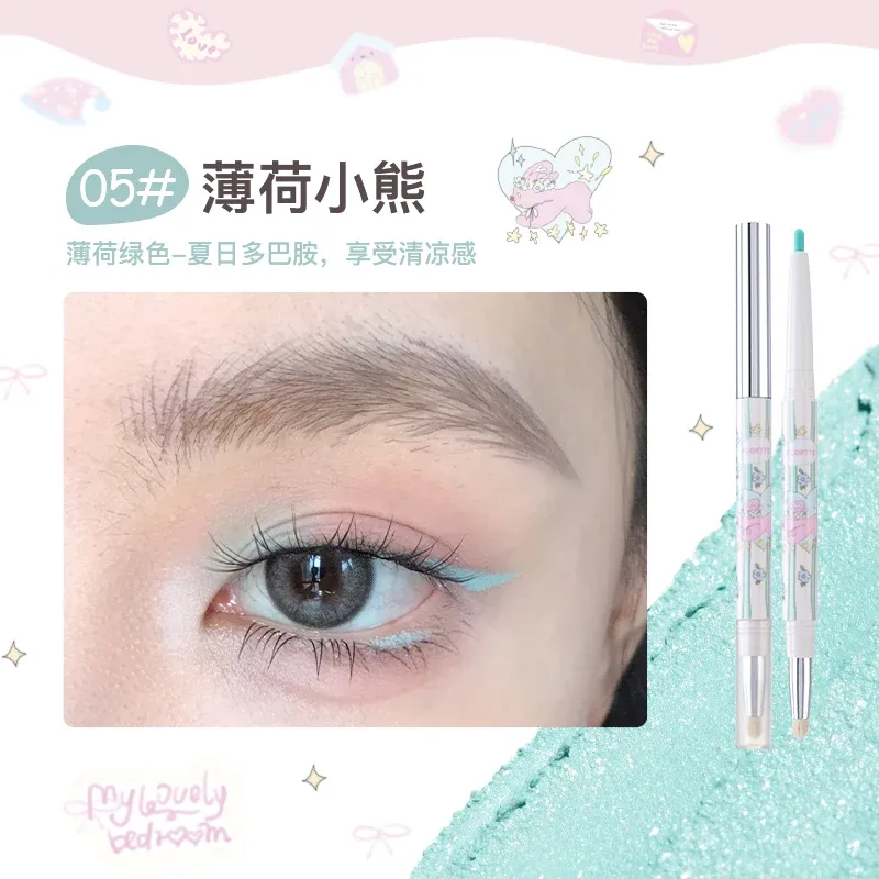 Eyeliner Gel Pen Double Head Silkworm Shadow Eye Shadow Pencil Set for Women Waterline Waterproof Smudge Proof