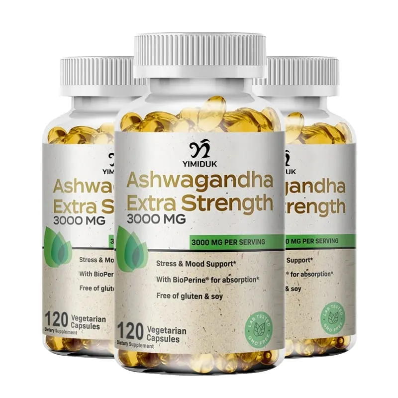 Organic Ashwagandha Root Extract Capsule Ashwagandha Supplement Help Stress Focus Brain Energy Support Sleep Health
