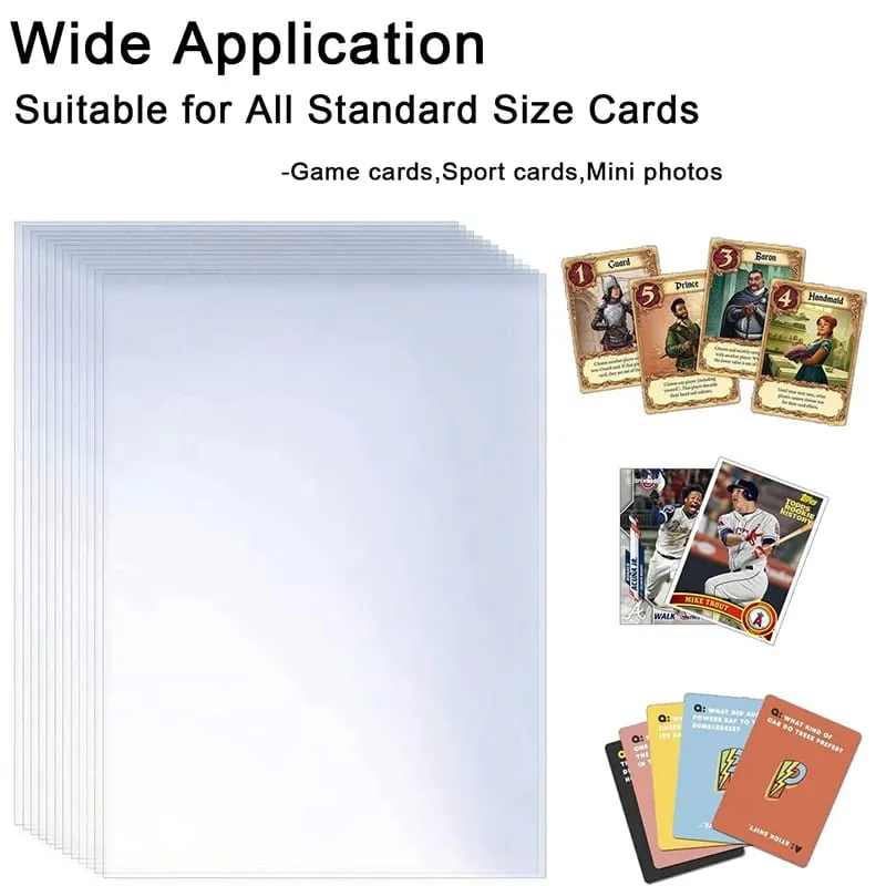 100 pçs transparente cartão de jogo capa clara protetor manga titular para pokmones jogo de tabuleiro id pasta de negociação foto bolsa kit brinquedo