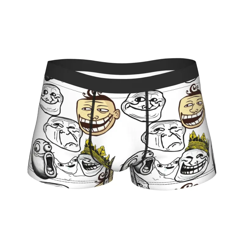 Rage comic trollfac tronco engraçado anime bolsa roupa interior venda quente padrão boxer breve confortável cuecas masculinas plus size