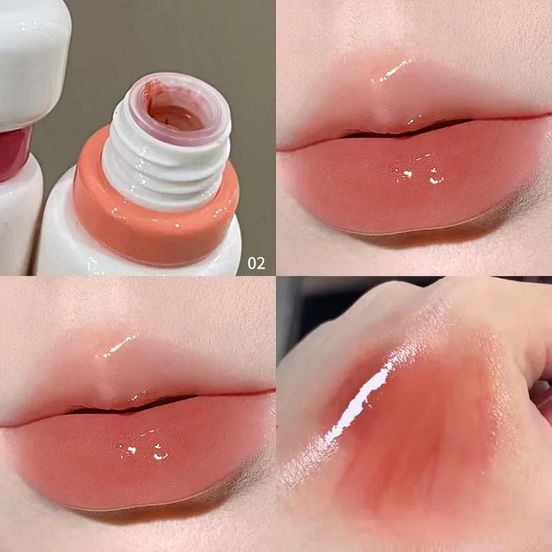 Herorange Glossy Lip Gloss Hydrating Watery Plump Lips Long Lasting for Autumn Winter