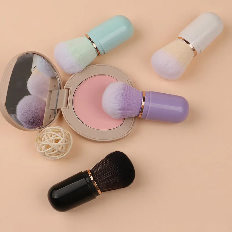 Ferramentas de maquiagem únicas, mini pincéis de maquiagem portáteis, ferramentas de beleza retráteis, pincel para pó solto, blush, pincéis de maquiagem