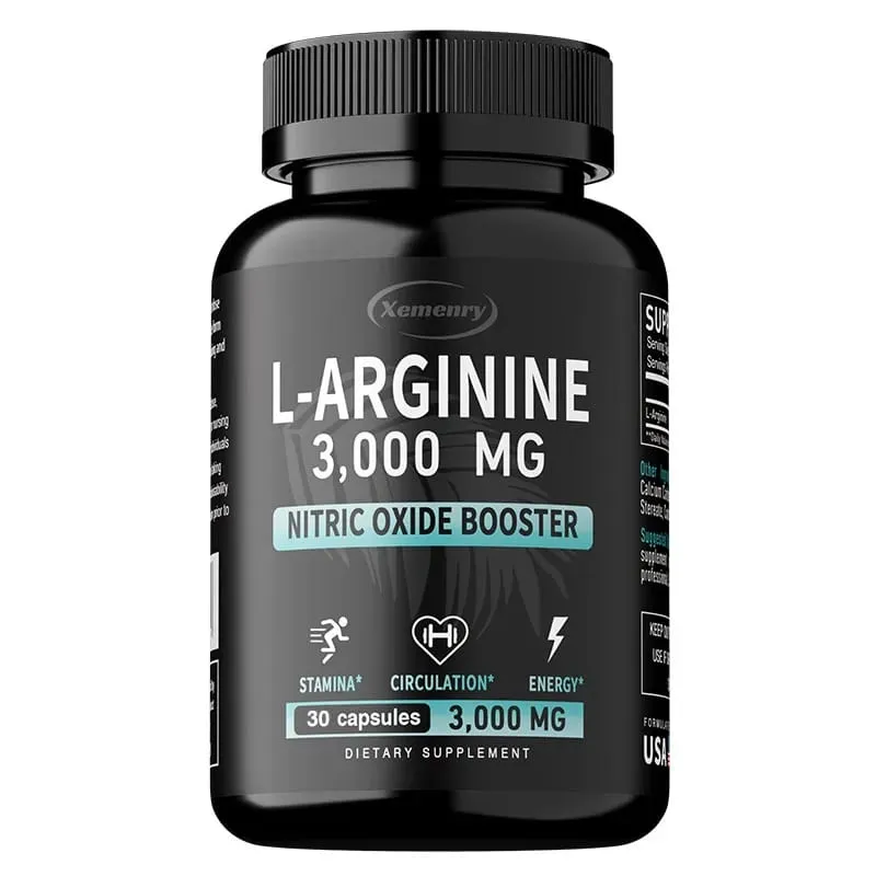 L-Arginina 3000mg - Apoia o crescimento muscular Função vascular aumenta a energia, melhora a resistência e promove a circulação sanguínea