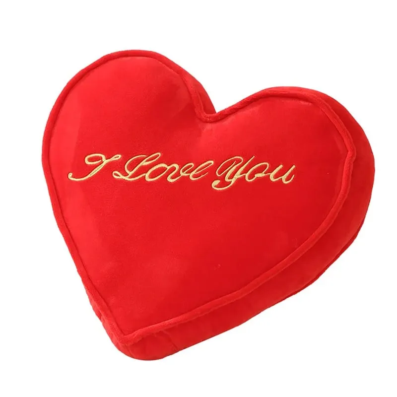 35x30cm Red Heart Plush Pillow Stuffed I LOVE U Back Support Seat Cushion Soft Valentine's Day Party Decoration Girlfriend Gift