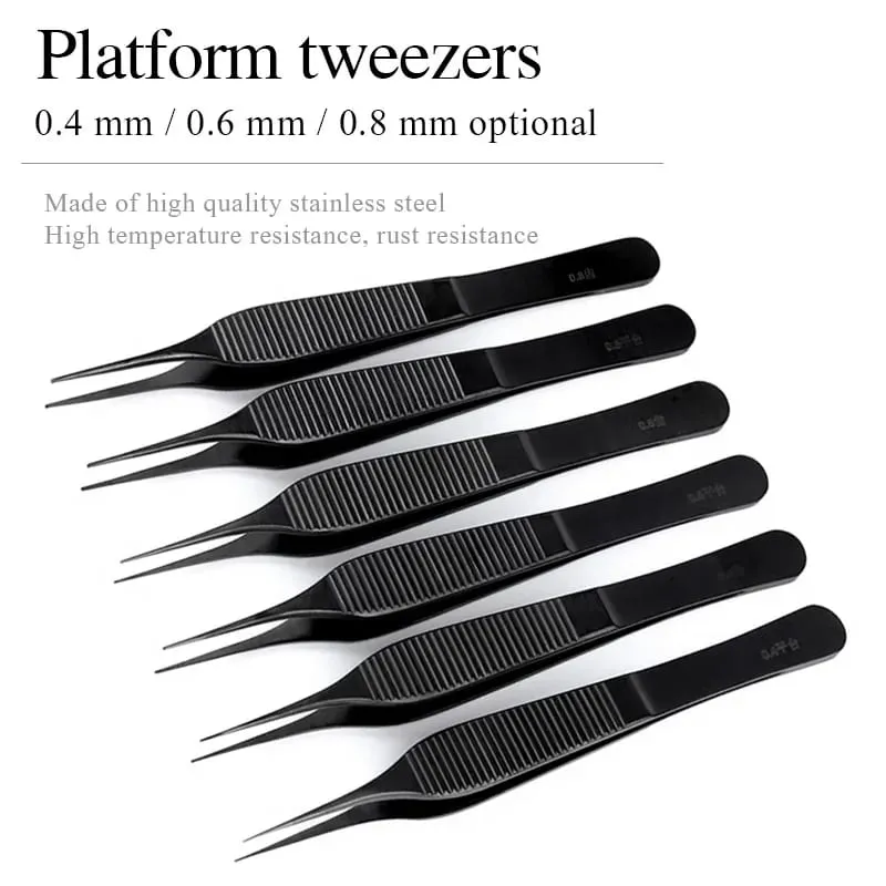 Edison Tweezers For Medical Plastic Surgery Double Eyelid Cosmetic Nose Surgery Big Belly Tweezers With Teeth And Hooks — image 2