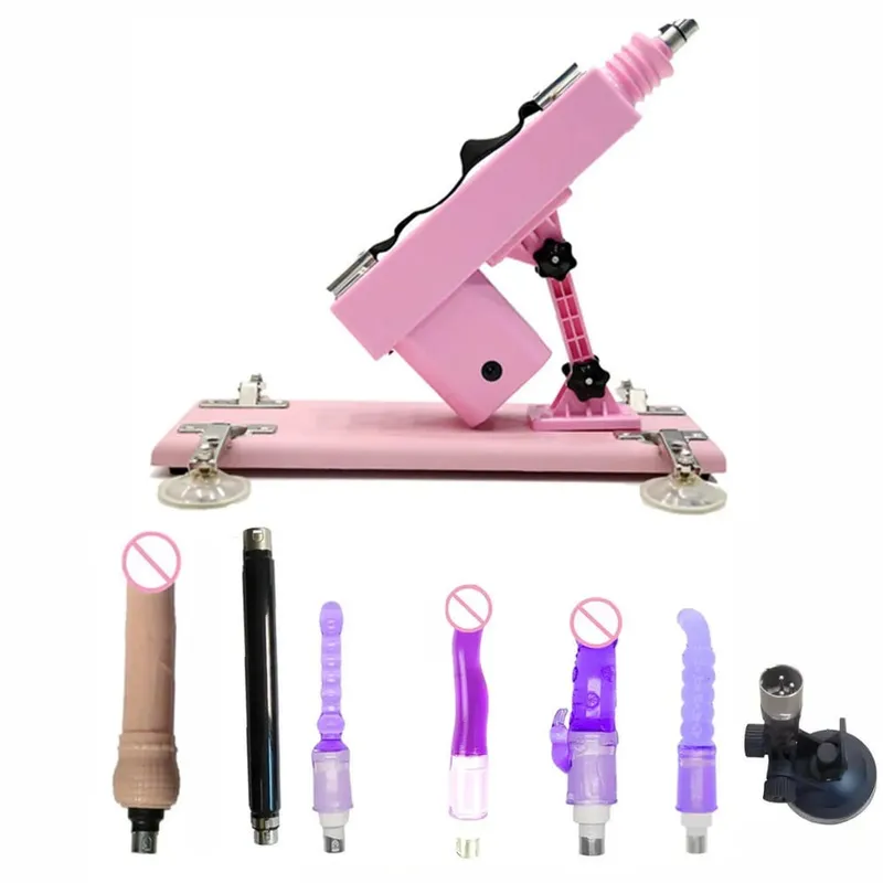 Máquina sexual vibartor automática, motor forte, com acessórios de vibrador, arma ajustável, máquina de amor, brinquedos sexuais para homens, mulheres, jogo adulto
