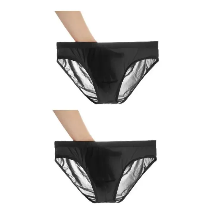 2PCS Ultra Thin Ice Silk Briefs Men Plus Size M-4XL Solid Color Youth Translucent Low Waist Breathable Sexy Male Panties