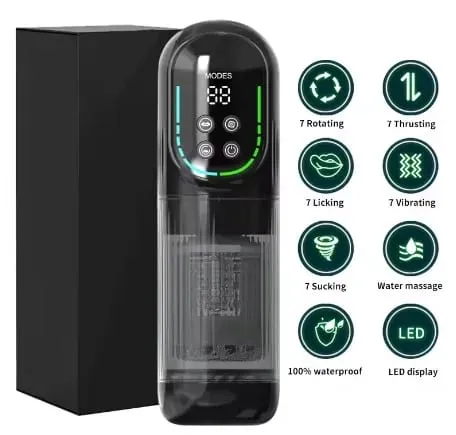 無線應用程式控制男性觸摸器 - 8 種模式口腔舔模擬強大的推力功能 USB 可充電迷你緊湊尺寸