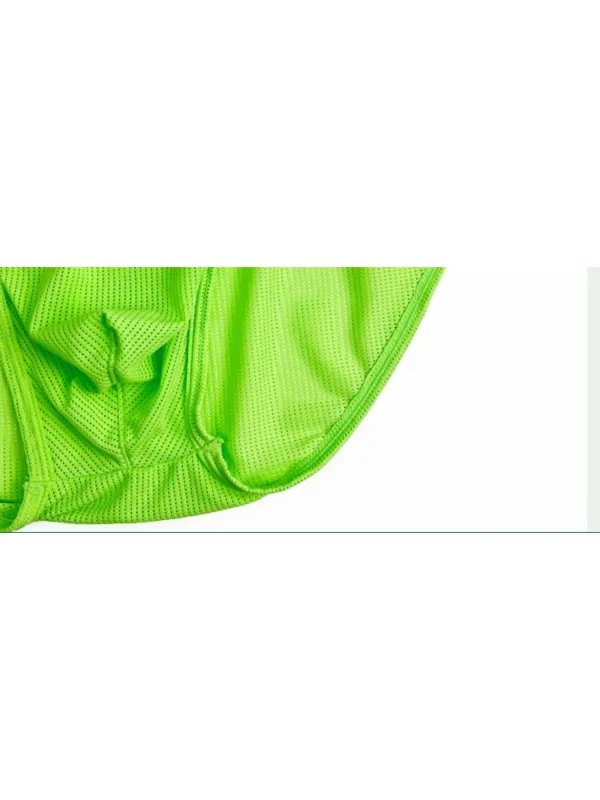 Cuecas de biquíni masculinas de malha neon, cor sólida, cintura elástica, multi cores, cintura baixa, bolsa convexa, respirável, secagem rápida, bs839, 1 peça