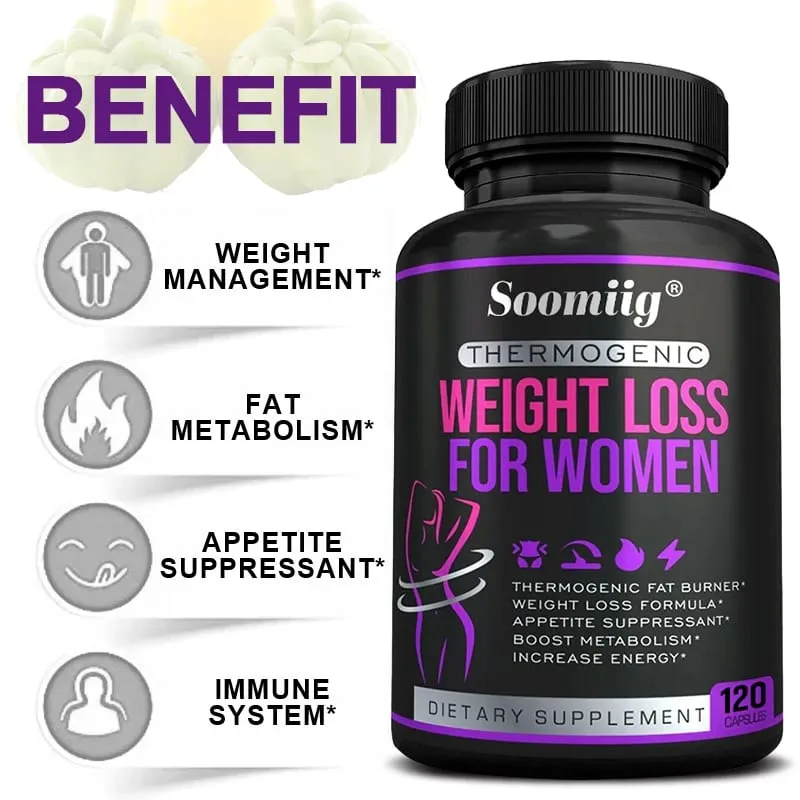 Suplementos para perda de peso Supressor de apetite Suporte ao metabolismo noturno ajuda a reduzir o acúmulo de gordura 120 cápsulas — image 4
