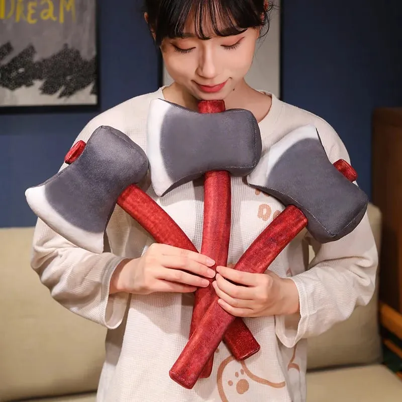 40cm Axe Plush Pillow Like Real Farmer Worker's Stuffed Instrument Prop Decor Men Gift
