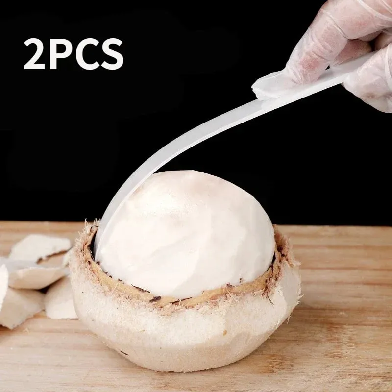 1/2 pçs remoção de carne de coco faca macia plástico abridor de ferramenta de coco conveniente resistente alça longa abridor de coco gadgets de cozinha