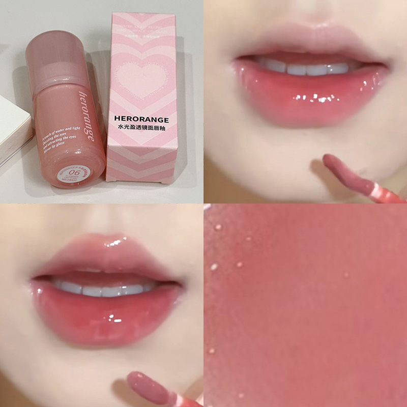 Espelho água brilho labial cristal geléia batom hidratante plumping hidratante colorido lábio matiz lábios cuidados maquiagem beleza