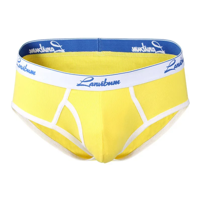 1/3 PCS Nova Roupa Interior Masculina Meados de Cintura Fio de Algodão Respirável Cor Sólida Roupa Interior Juvenil Calças Triângulo Masculinas