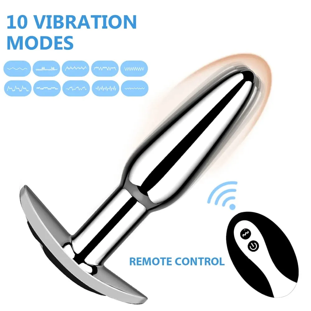 Plugue anal com push 10 modos de vibração brinquedo anal para homens massageador de próstata brinquedos sexuais com controle remoto vibrador brinquedos anais para 18