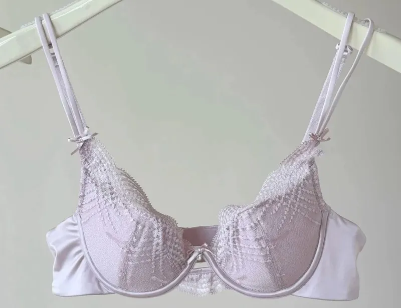Half Cup Lingerie Set Women Thin Cup Push Up Soft Underwire Bra Panty Small Chest Gather Side Support Anti Sag Underwear 32‑38