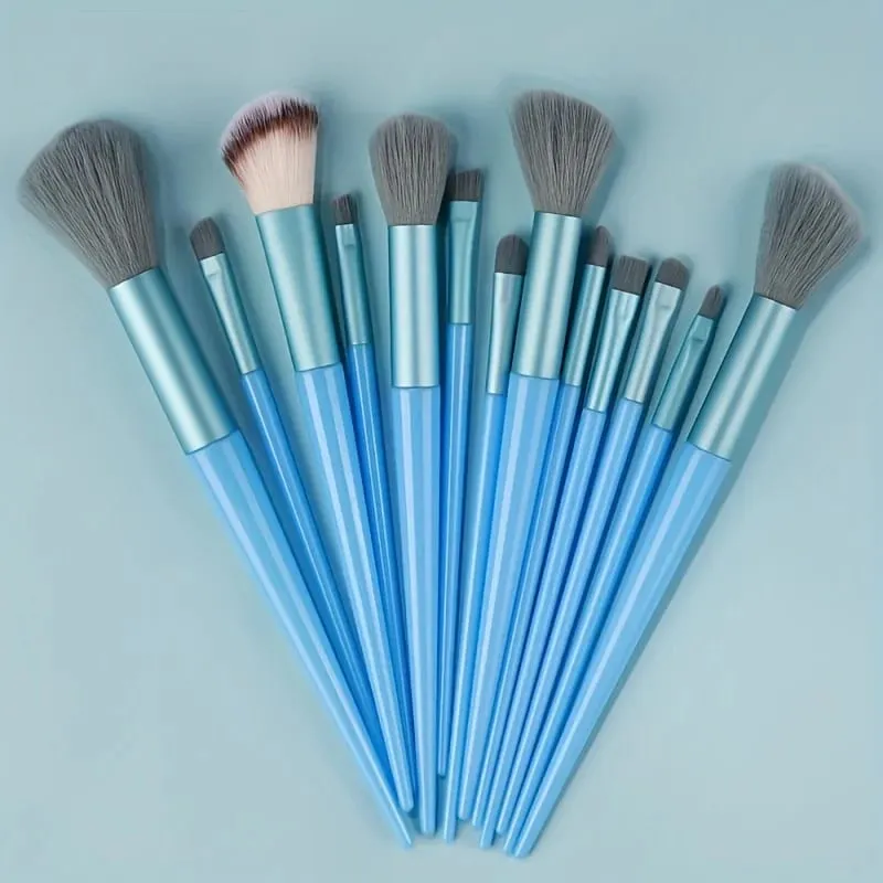 Conjunto de pincéis de maquiagem 13 peças, pincel sintético premium, base, pó, corretivo, sombra, blush, cosméticos, viagem