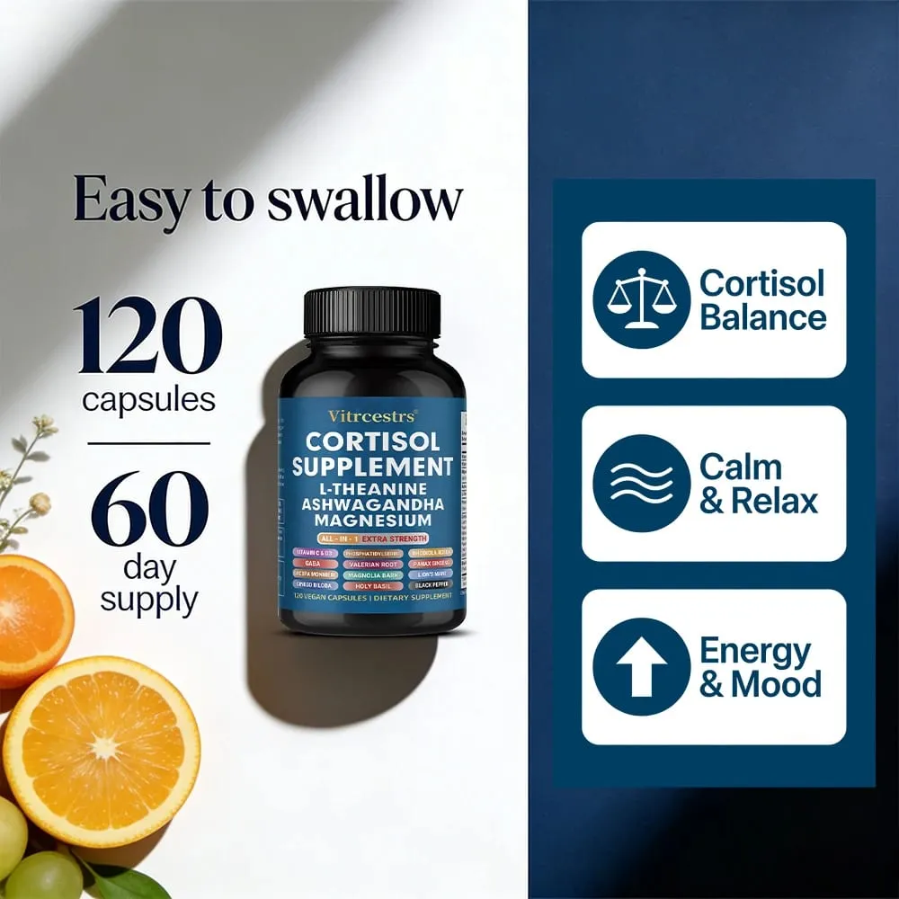 Cápsulas de complexo de cortisol com Ashwagandha L-teanina e magnésio estabilizam o humor, apoiam o relaxamento, a calma e o bem-estar diário — image 2