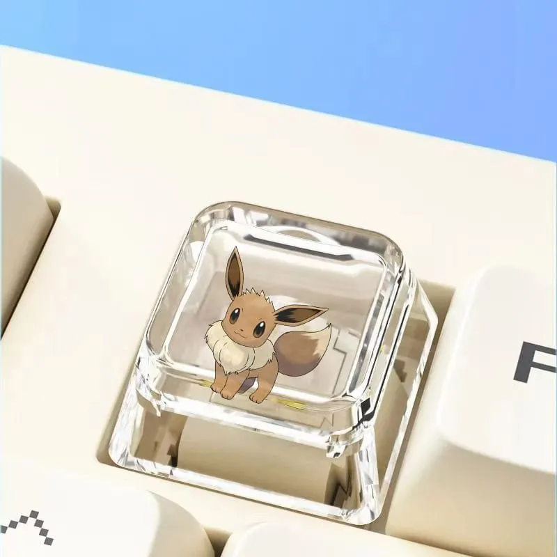 Teclado mecânico cruzado personalizado anime keycap único charmeleon blastoise eevee transparente dos desenhos animados keycap