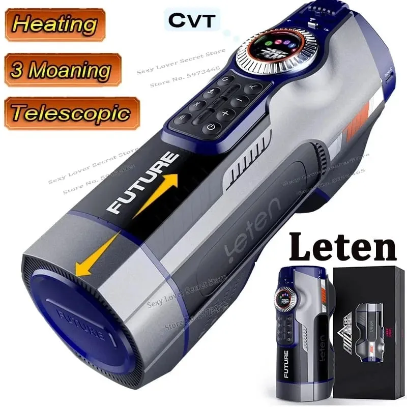 Leten 708 futuro de alta velocidade automático telescópico masturbador masculino vagina real buceta aquecimento gemendo masturbação brinquedo sexual para homem