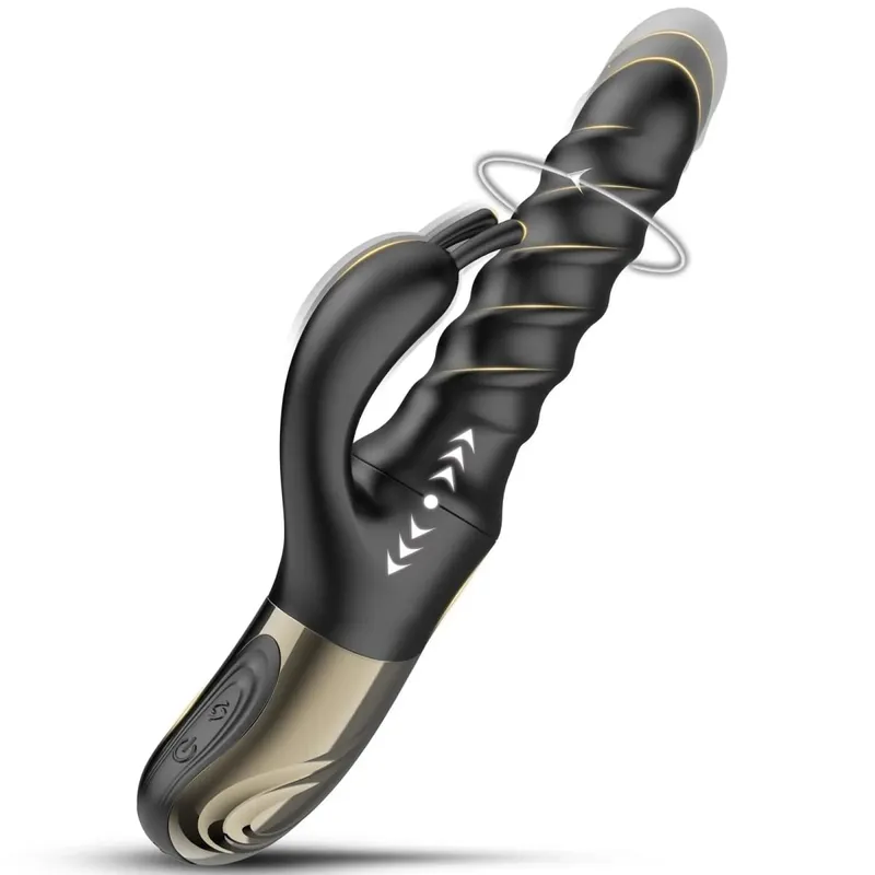 Nova mulher coelho vibrador rotativo empurrando vibração clit g-ponto vaginal estimulador de mamilo massageador feminino masturbador brinquedo sexual