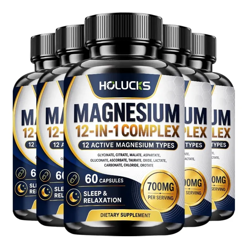 Cápsulas de magnésio com 1000 mg de citrato apoiam o relaxamento, aliviam a fadiga, saúde cardíaca, vitalidade diária para homens e mulheres