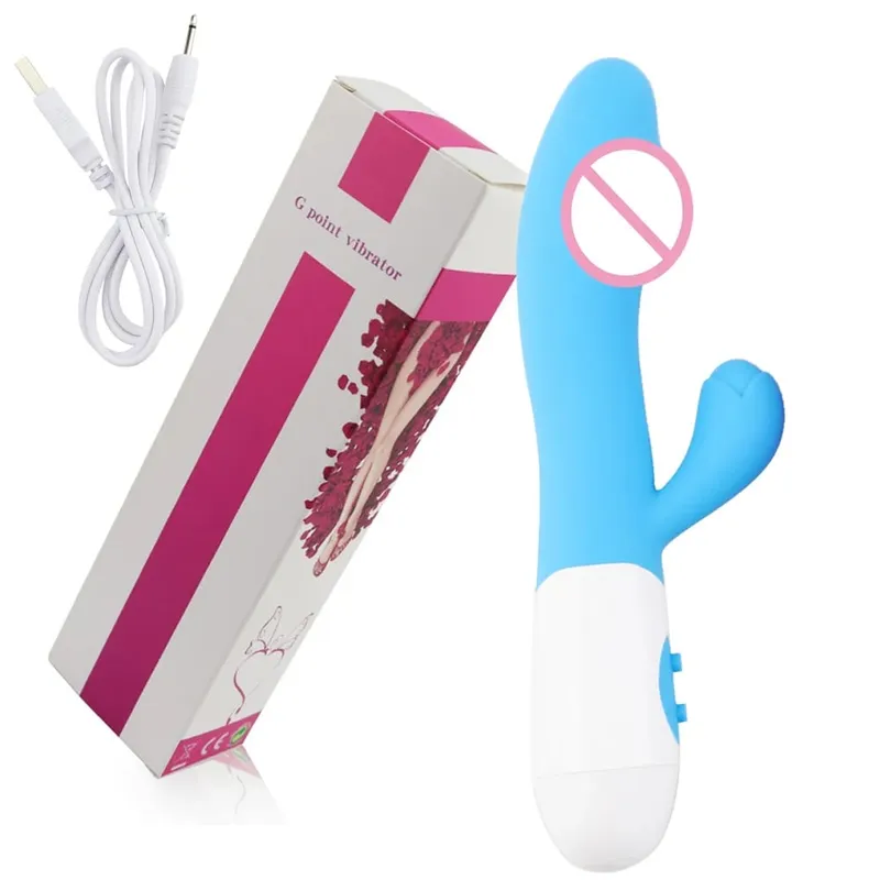 Coelho realista vibrador duplo vibrador g-ponto estimulação do clitóris massageador poderoso vibratório vagina masturbador brinquedo sexual feminino