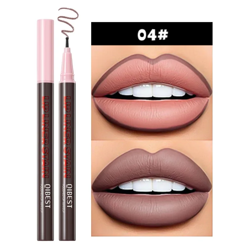 Lápis delineador líquido fosco, à prova d'água, batom com mancha natural, delineador labial, caneta de contorno de lábios, cosméticos