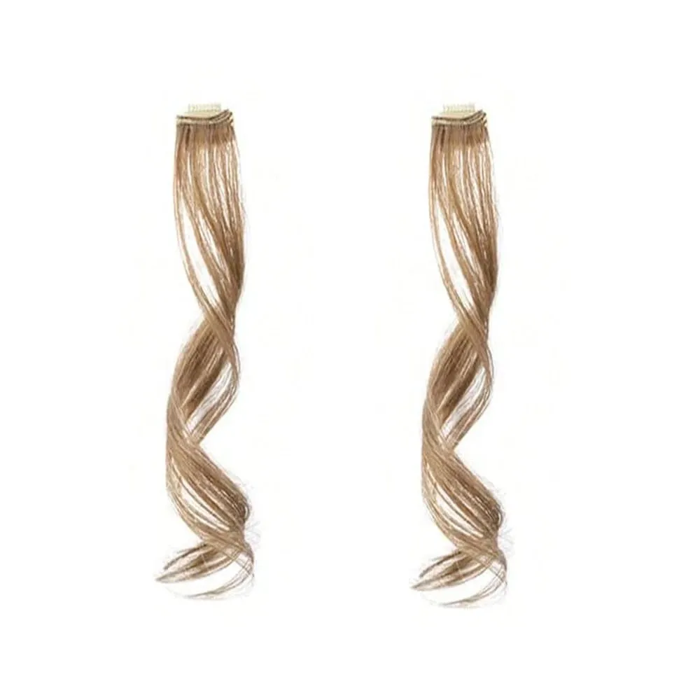 Franja de ar lateral longa, 2 peças, conjunto sintético, ondulado, encaracolado, clipe em cortina, franja frontal, destaques de moldura de rosto para mulheres — image 3