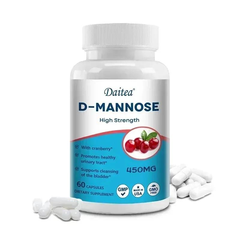 Cápsulas de D-Manose - com 1000mg de Extrato de Cranberry - Limpa, Desintoxica e Apoia a Saúde do Trato Urinário