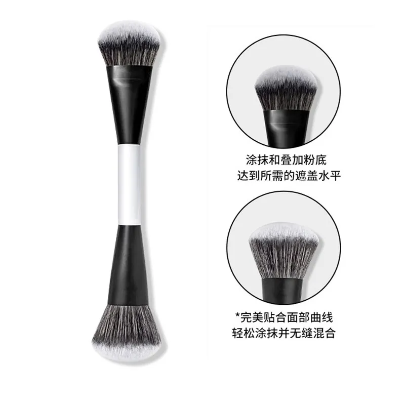 Conjunto de pincéis de maquiagem de cabeça dupla F1-F4 para base blush destacando ferramentas de beleza modelador facial pincéis cosméticos