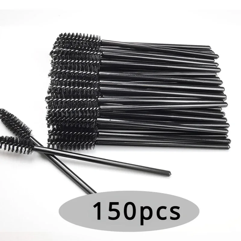 50/100/150 pçs escovas de cílios corretivo lash escova spoolies rímel varinhas aplicador para extensão de cílios conjunto de maquiagem laukiss