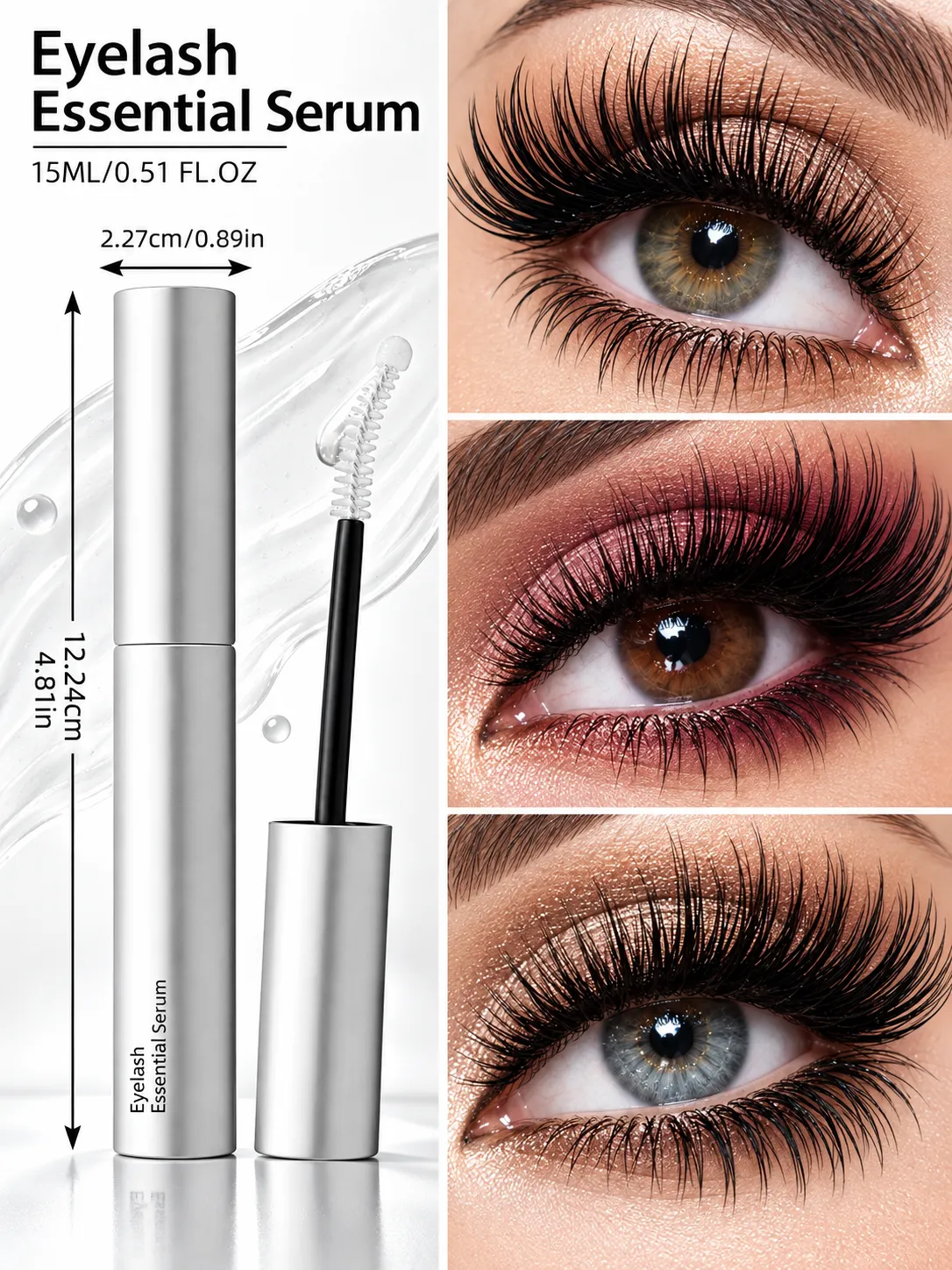 Essência de cílios de ondulação natural rápida – Pincel de precisão para maquiagem de olhos definida Fórmula hidratante leve Cuidado diário dos cílios — image 2