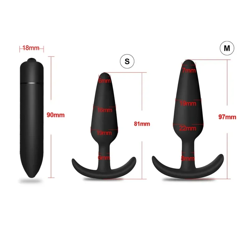 4 pçs iniciante silicone butt plug anal plug para homens massageador de próstata para gay mini bala anal vibrador brinquedo sexual para homens