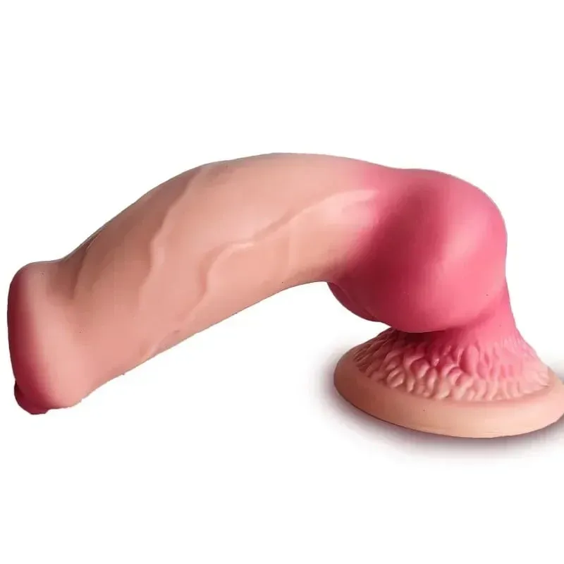 Plugue anal realista para cachorro, enorme, com ventosa, silicone, grande, massageador de próstata, brinquedos sexuais adultos para homens e mulheres