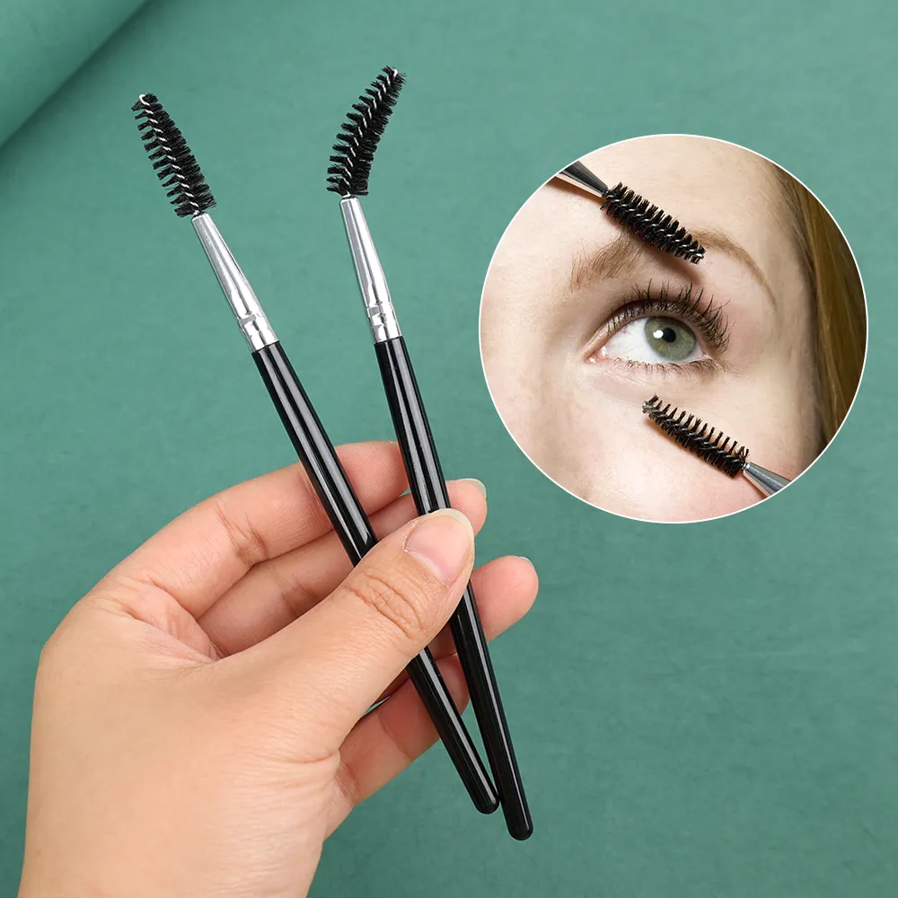 1/10 pçs escovas de cílios macios torcido sobrancelha escova cotovelo contorno olho sobrancelha delineador escovas olhos mistura cosméticos maquiagem ferramenta
