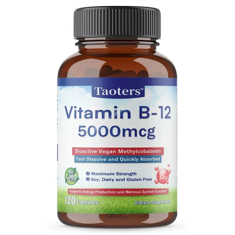 Vitamina B12 5000 mcg - Força Extra - Suplemento para apoiar os níveis de energia Clareza mental Saúde do sistema nervoso