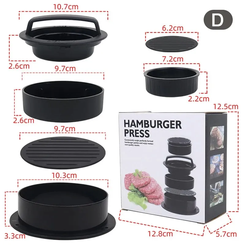 Burger Press Stainless Steel Smash Hamburger Presses Meat Mold for Deli Meats Kitchen Accessories Patties Meat Masher Circular