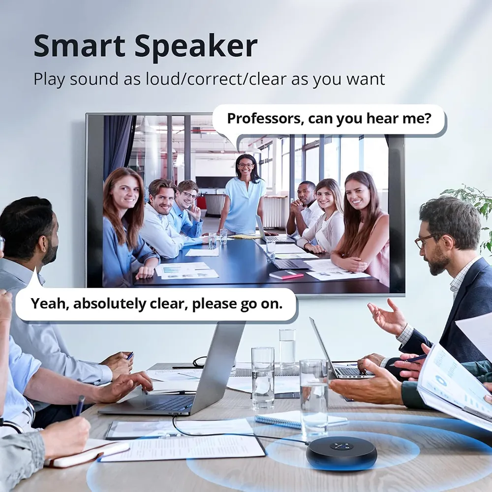 USB Wired Speakerphone Conference Speaker With 2 Mics 360° Voice Pickup Meeting Microphone for Zoom/WebEx/Microsoft Teams — image 6